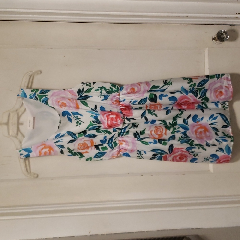 Everly Floral Above The Knee Mini Scoop Neck Sleeveless Lined Dress Meduim